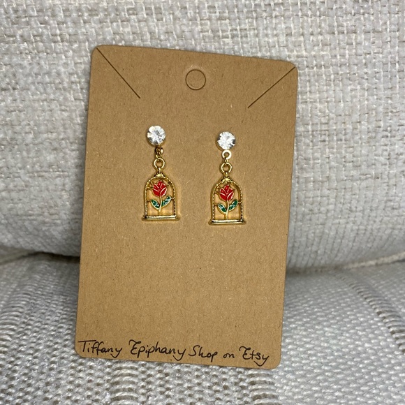 Disney Beauty & the Beast Inspired Earrings NWT - Picture 2 of 4